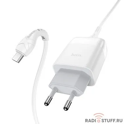 HOCO HC-32538 C72Q/ Сетевое ЗУ + Кабель Micro 1m/ QC 3.0/ 1 USB/ Выход: 5V_9V_12V, 18W/ White