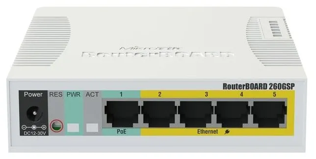 Коммутатор Mikrotik RB260GSP (арт. CSS106-1G-4P-1S) 
