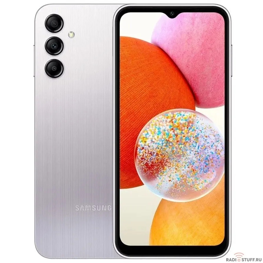 Смартфон Samsung SM-A145 Galaxy A14 64Gb 4Gb серебристый моноблок 3G 4G 2Sim 6.6" 1080x2408 Android 13 50Mpix 802.11 a/b/g/n/ac NFC GPS GSM900/1800 GSM1900 microSD max1024Gb