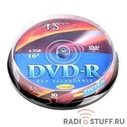  DVD-R Диски VS 4.7Gb, 16x, Сake Box 10шт.