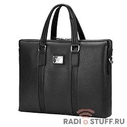 Сумка Continent  CM-142 Black  {полиэстр/эко кожа, черная 15.6"}