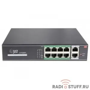 Just JT-H1108PGL Неуправляемый 10 портовый PoE коммутатор в металлическом корпусе