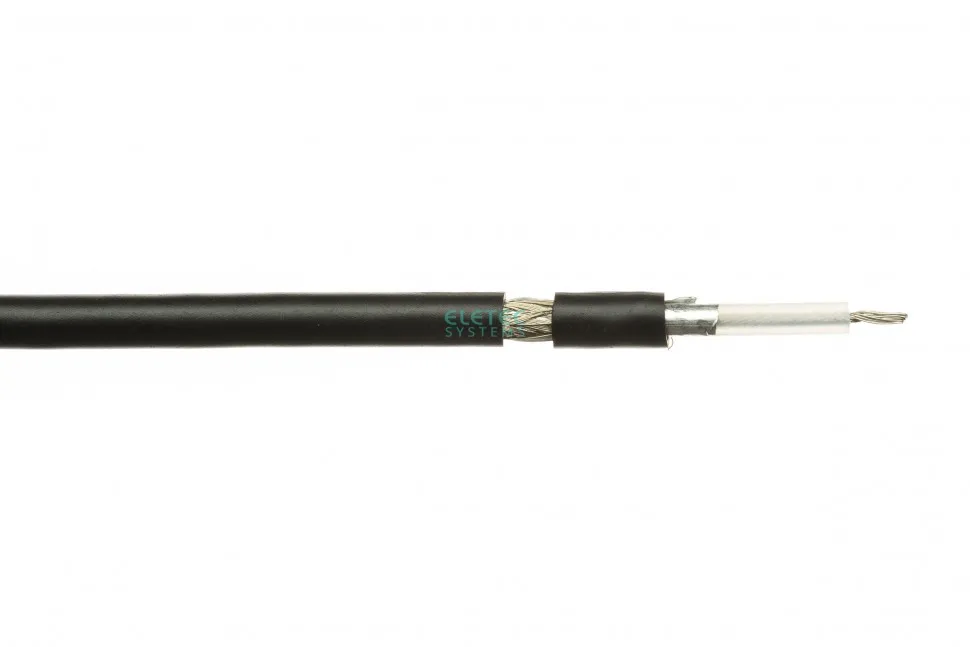 Кабель коаксиальный RG-58 A/U MIL17  50 Ом, экран 112%, черный, 100 м