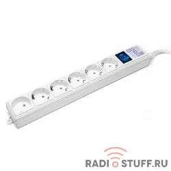 PowerCube Фильтр-удлинитель (SPG(5+1)-16B-3M) 6 розеток, 3м,16А/3,5кВт, белый