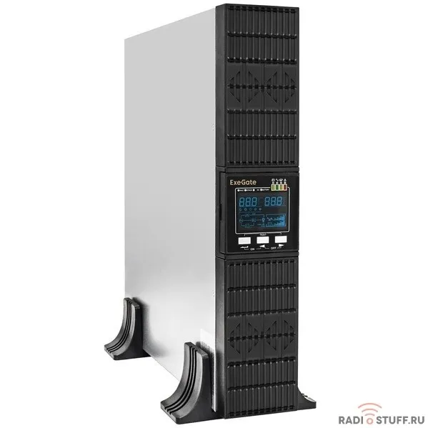 Exegate EX293049RUS ИБП On-line ExeGate PowerExpert ULS-2000.LCD.AVR.1SH.2C13.USB.RS232.SNMP.2U <2000VA/2000W, On-Line, PF=1, LCD, 1*Schuko+2*C13, RS232, USB, SNMP-slot, Rackmount 2U/Tower, металличес