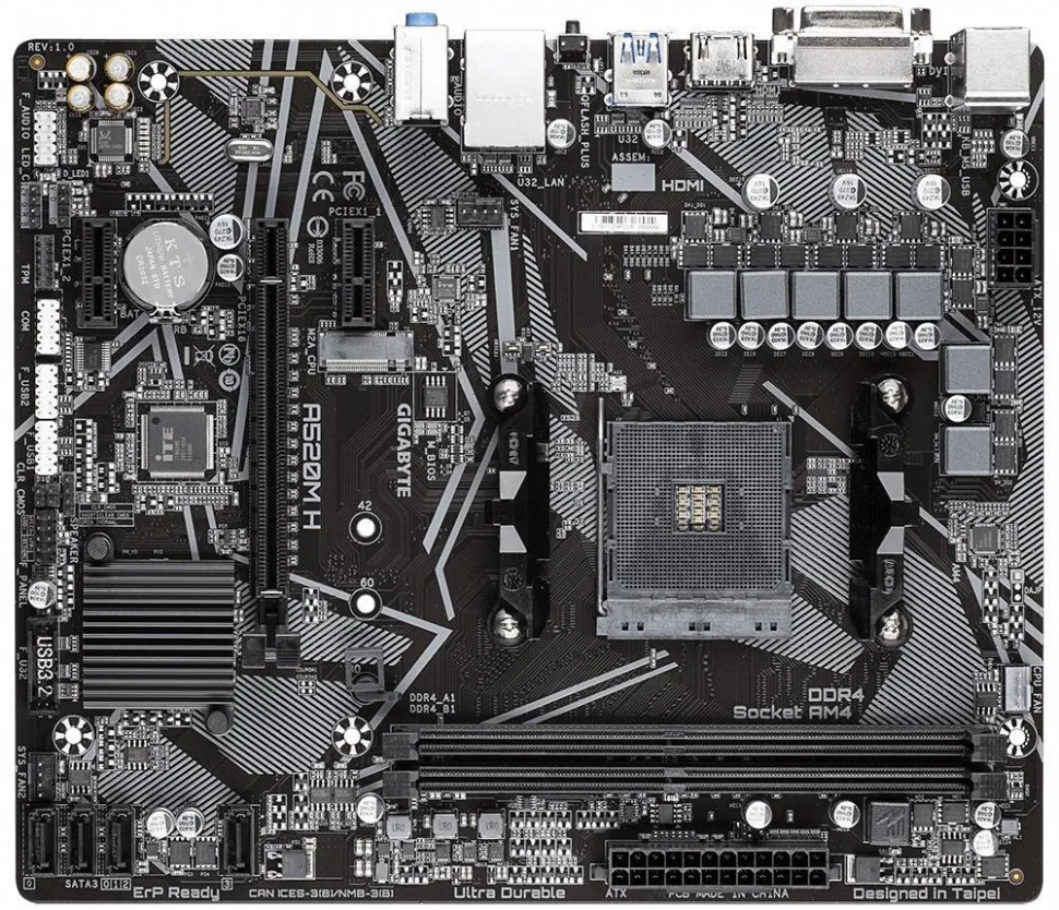 Материнская плата AMD A520 SAM4 ATX A520M H GIGABYTE