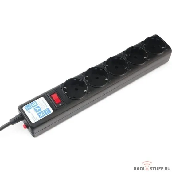PowerCube Ф-удлинитель, PC 7м 5р, черн. 10А, SPG5-7M