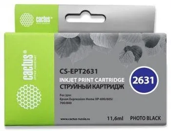Картридж PHOTO BLACK 11.6ML CS-EPT2631 CACTUS
