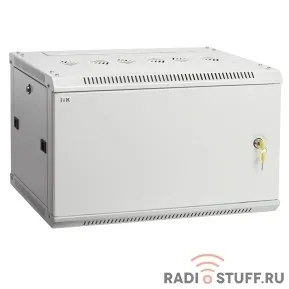Шкаф настенный, (600x600мм), 6U, дверь металл, серый, ITK