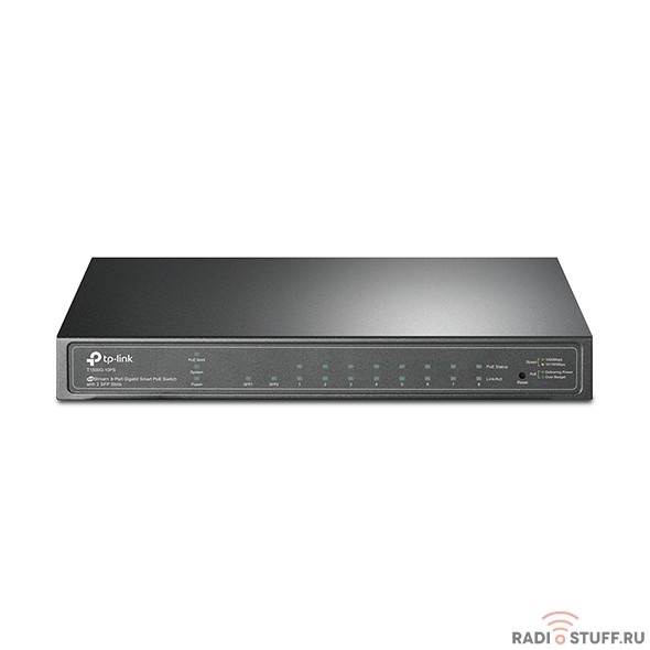 TP-Link T1500G-10PS 8-портовый гигабитный настольный  PoE-коммутатор SMB