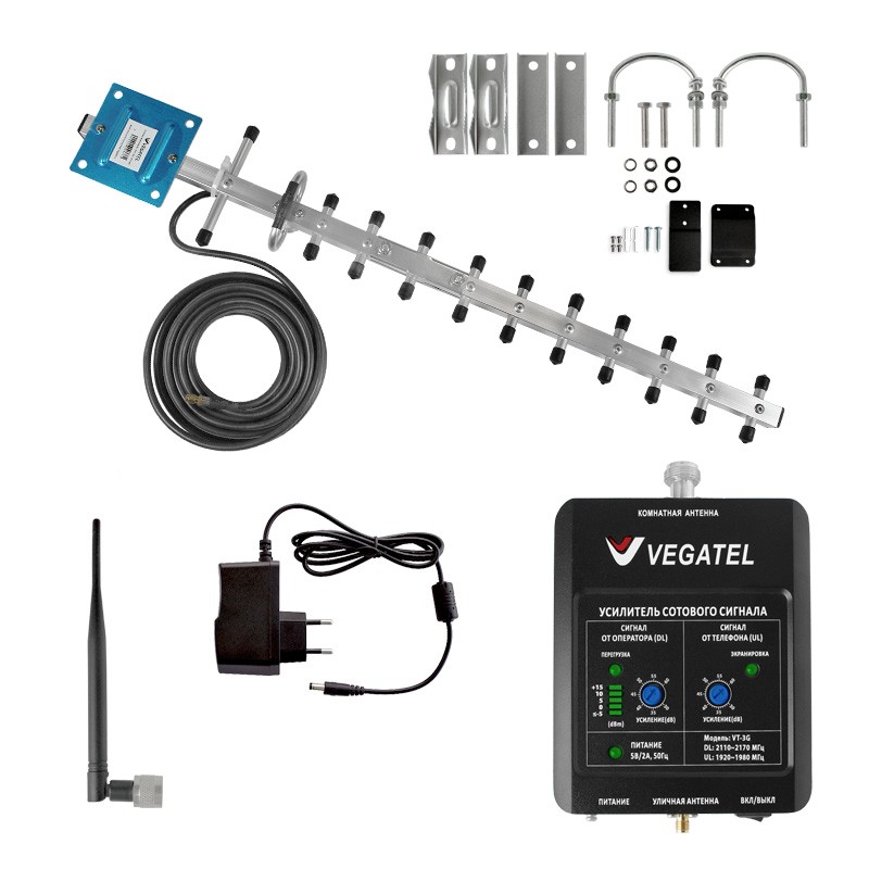 VEGATEL VT-3G-kit (LED) усилитель 3G сигнала для дачи, дома, квартиры